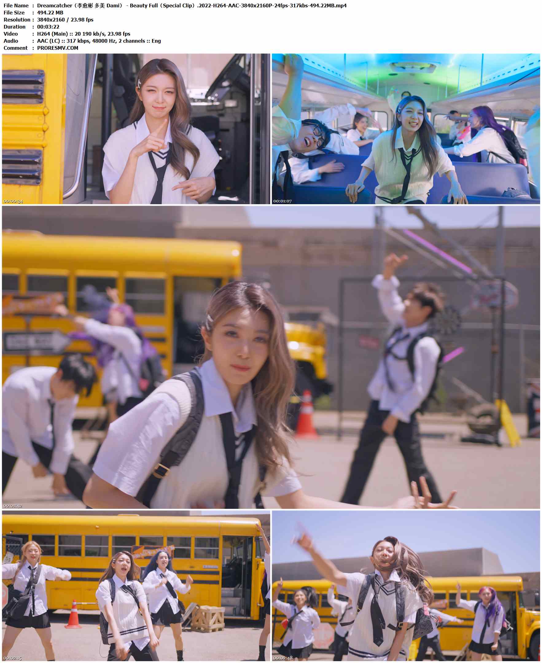 Dreamcatcher（李愈彬 多美 Dami） - Beauty Full（Special Clip）.2022-H264-AAC-3840x2160P-24fps-317kbs-494.22MB官方MV_高清MV